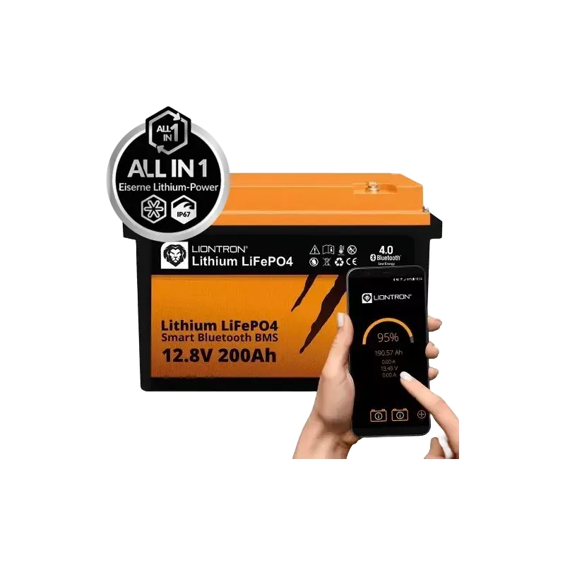 Expédition Rapide BATT LISMART12200LX-MA LIONTRON LiFePO4 12,8V 200Ah LXArctic smart BMS Bluetooth