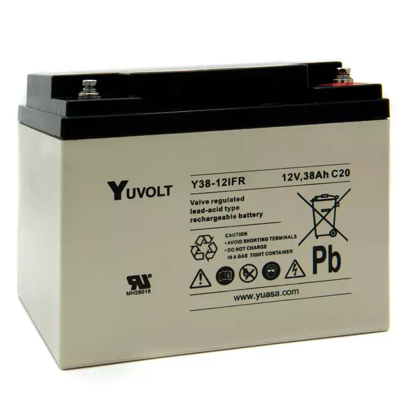 Livraison Mondiale BATT.AGM YUVOLT Y38-12IFR 12V 38A C20 UL94V0