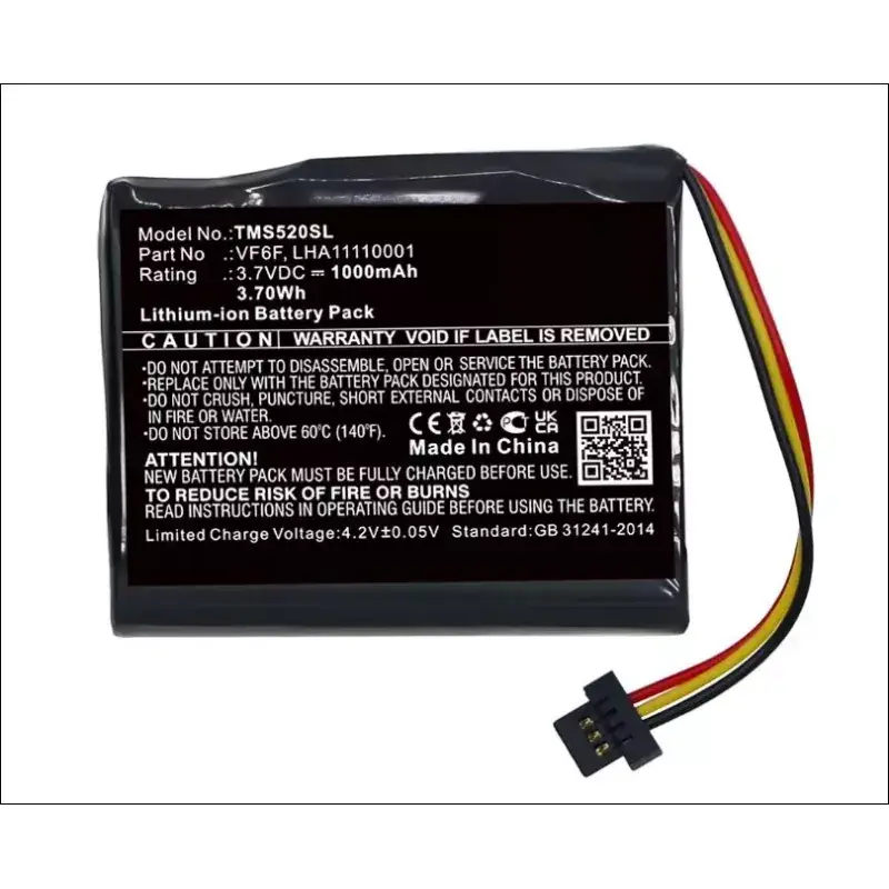 BATT.GPS 3.7V 1000MAH TYPE TOMTOM VF6F LHA11110001 Soldes