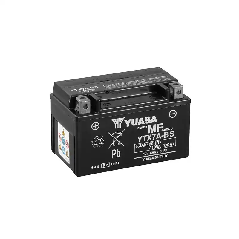 Haute Qualité YTX7A/YTX7A-BS YUASA WC 12V 6AH +G *6* "ACTIVEE EN USINE"