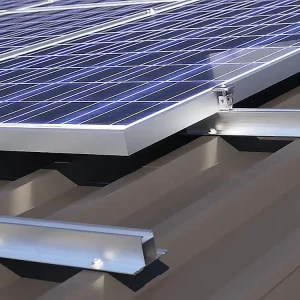 Fixation Toiture BAC ACIER pour 6 panneaux solaires PORTRAIT (1 rangée) Dernier Modèle