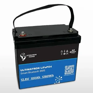 Batterie lithium ULTIMATRON LiFePO4 Smart BMS 12V / 100Ah (1.28kWh) Gros Lot