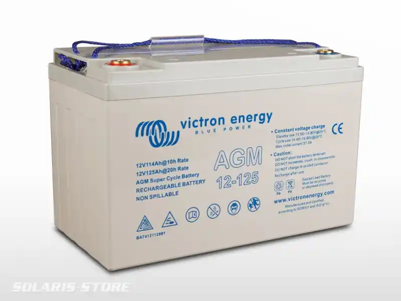 12V/125Ah AGM Super Cycle Batt. (M8) Victron (BAT412112081) Dernier Modèle
