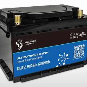Batterie lithium Compact ULTIMATRON LiFePO4 Smart BMS 12V / 100Ah (1.28kWh) Bon Plan