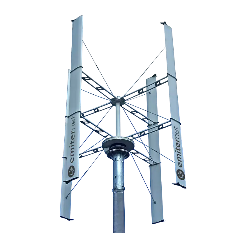 Hipar HIP-TURBINA1000 Turbine éolienne de 1000W. Système de fonctionnement Off Grid / Hybride pour des tensions de 24/48/96V DC. Dimensions : diamètre 1m, hauteur 2,17m. Poids total 52kg. Solde