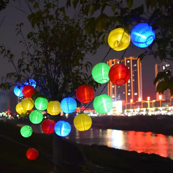 Soldes Guirlande solaire multicolore Lampion Chinois
