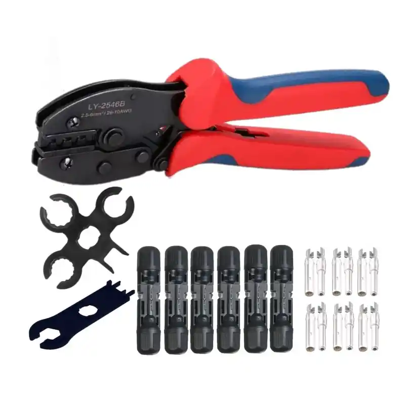 CONNFLY Kit 6 connecteur MC4 | Pince à sertir et clés Meilleure Qualité