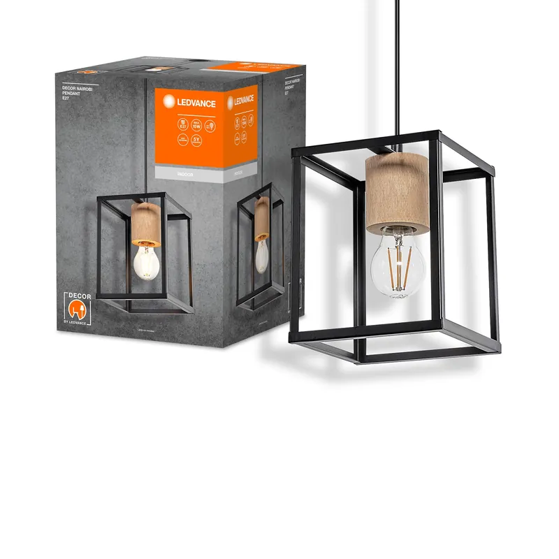 Livraison Gratuite LEDVANCE DECOR Suspension Nairobi, noire, culot E27