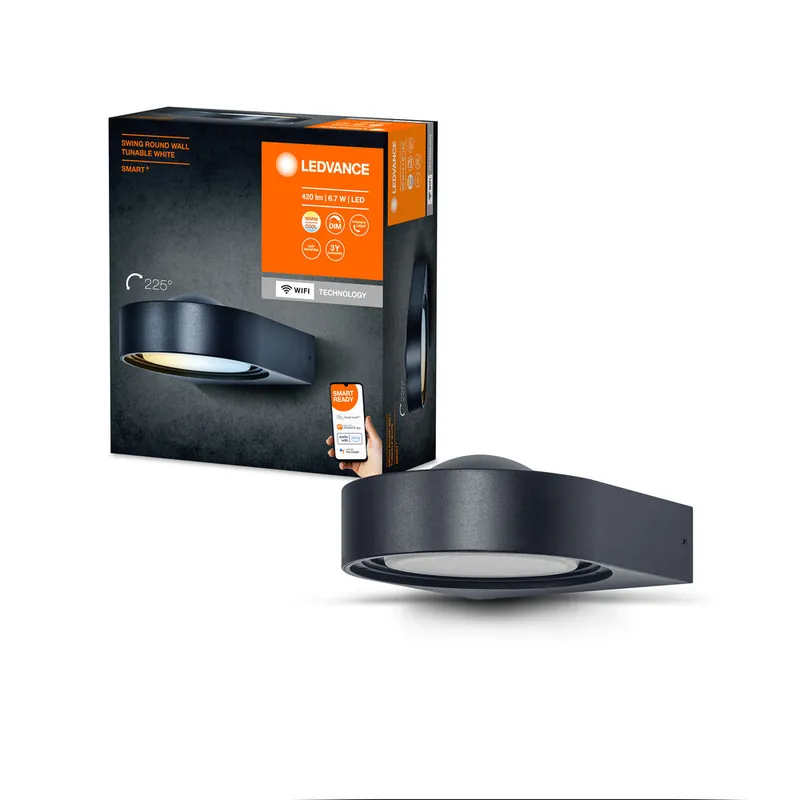 Édition Limitée Applique murale extérieure WiFi LEDVANCE SMART+ 6,7W, 420lm, grise