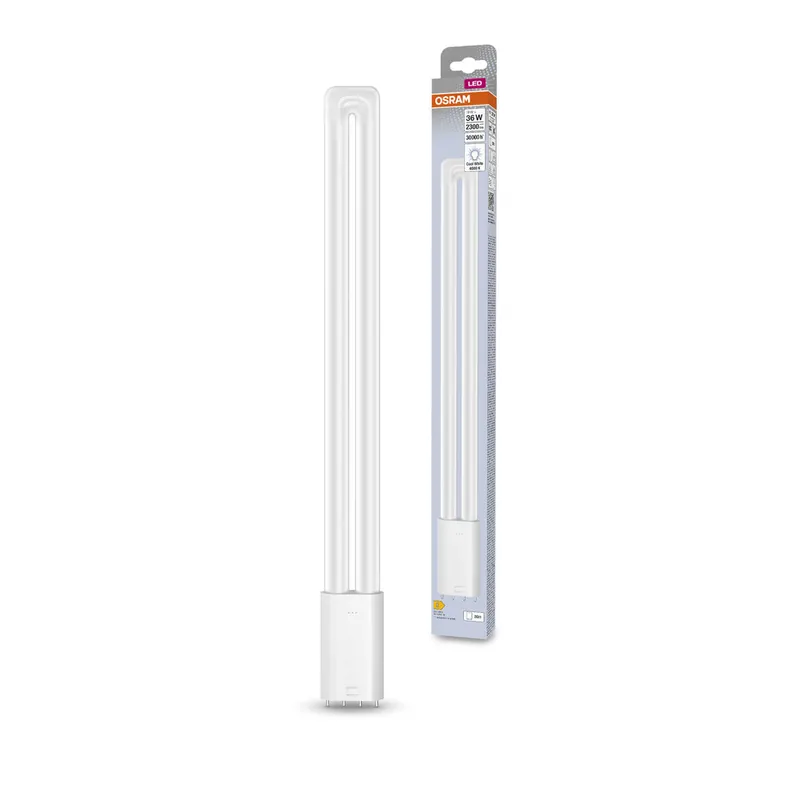 Bon Marché OSRAM remplacement LED pour KLLni, avec culot enfichable 4 pôles 2G11 pour fonctionnement sur ballast électronique ou tension secteur, remplacement 36 watts, 2G11, tube, single-ended, 4000 Kelvin, blanc froid, verre clair, single Pack