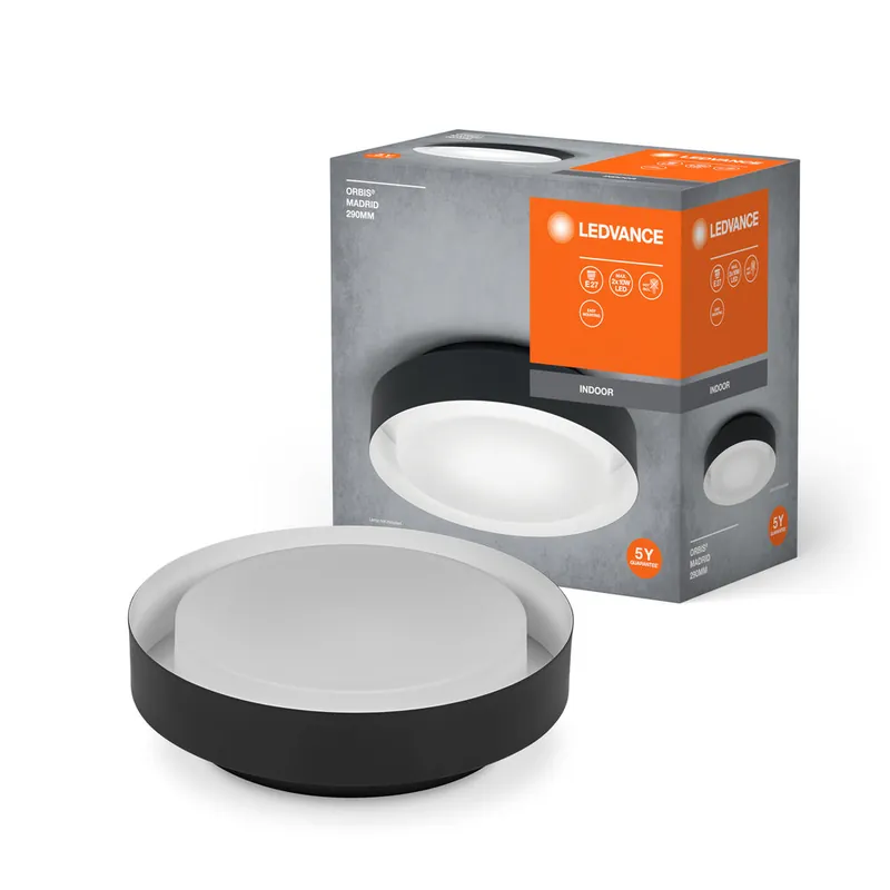 Vente Flash Plafonnier LEDVANCE ORBIS MADRID 290mm, noir, E27