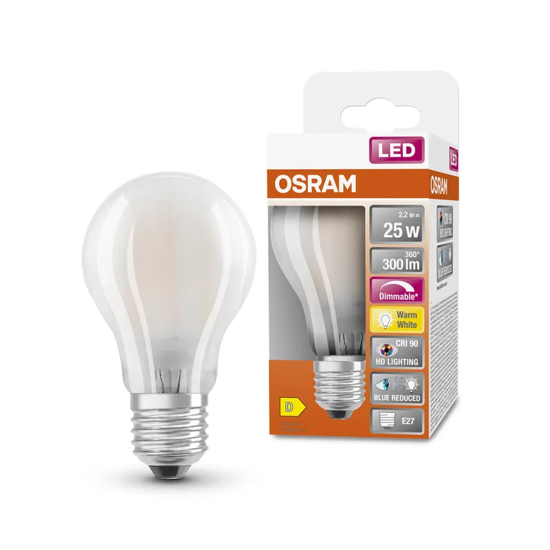 OSRAM SUPERSTAR+ CLASSIC A GLFR 25 LED-Lampe, 2,2W, 300lm, blanc chaud Prix Cassé