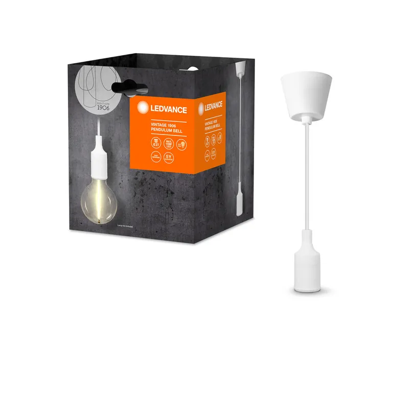 LEDVANCE Vintage 1906® Suspension BELL E27, blanc Commander Vite