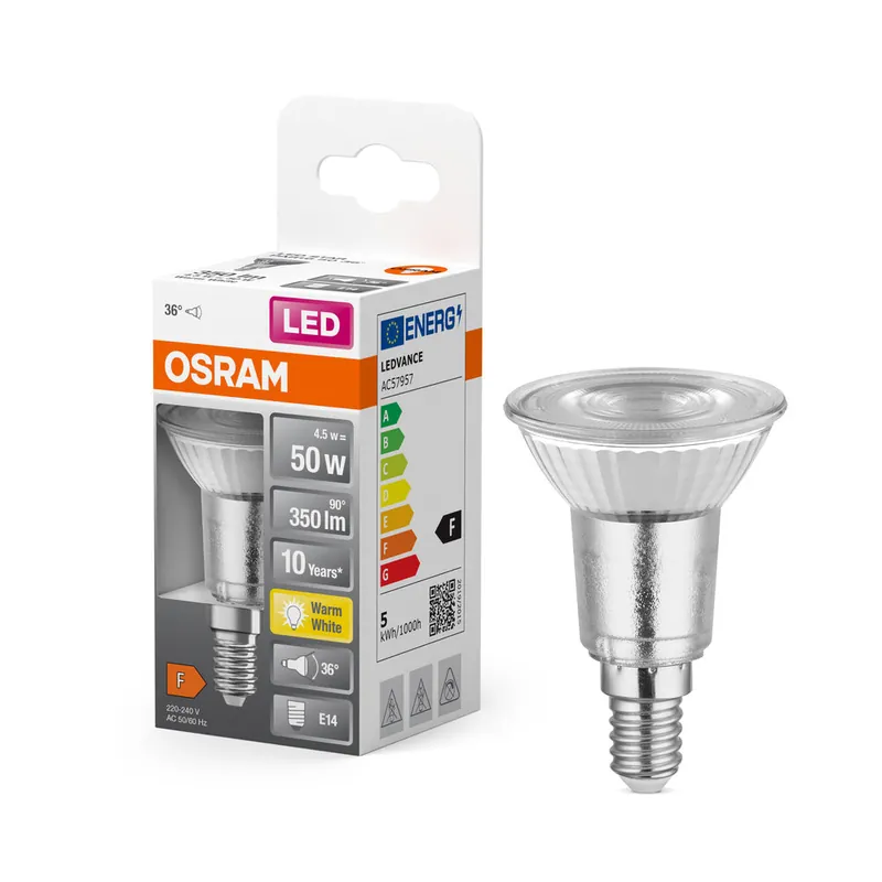 Fait Main Lampe LED OSRAM LED STAR PAR16 4,5W 827 E14, 350 lm, 2700 K, blanc chaud