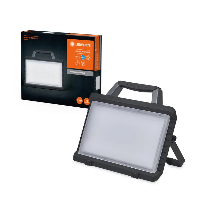 Bon Marché Projecteur de chantier LEDVANCE VALUE BATTERY, USB, 26W, 3000lm, 6500K