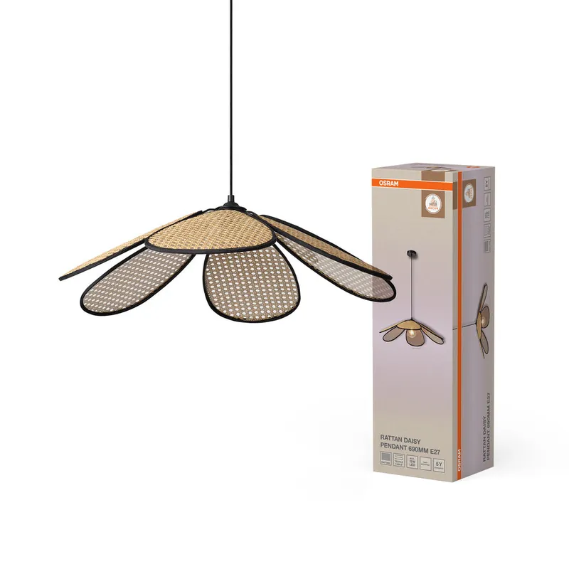 OSRAM DECOR Rattan Daisy Suspension E27 Marron Marque
