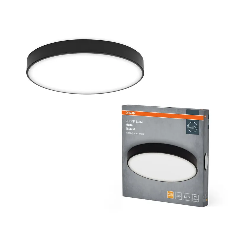 OSRAM ORBIS Slim Moia Plafonnier, noir, 36W, 4500lm Offre Exclusive