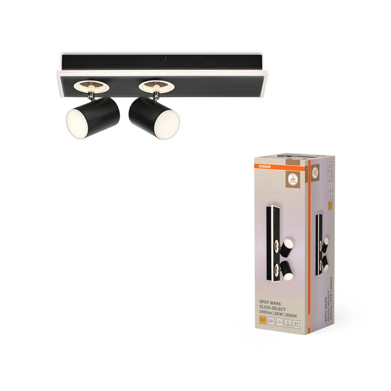 OSRAM DECOR SPOT MARS Plafonnier, 29W, 985lm, noir Remise