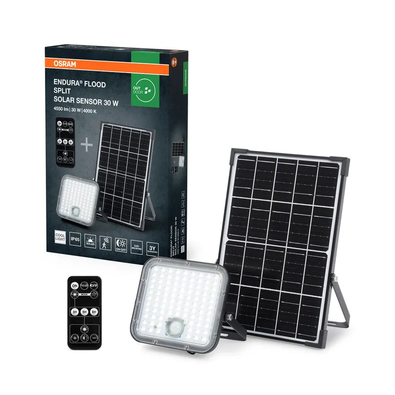 OSRAM LED-lampe solaire extérieure Endura, noir, 30W, 4500lm Offre Spéciale