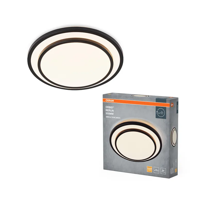 OSRAM ORBIS BERLIN Plafonnier, noir, 16W, 2000lm Nouveauté