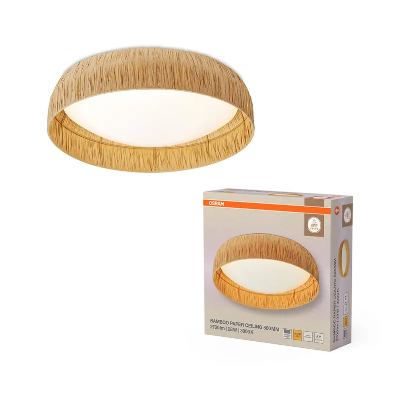 Retour Gratuit OSRAM DECOR Bamboo Papier Plafonnier Marron, 500mm, 28W