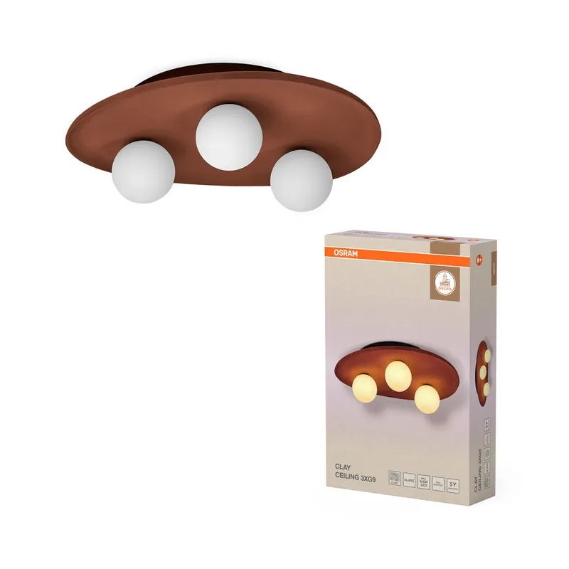 Offre Exclusive OSRAM DECOR Plafonnier Nid en Argile 3xG9 Marron