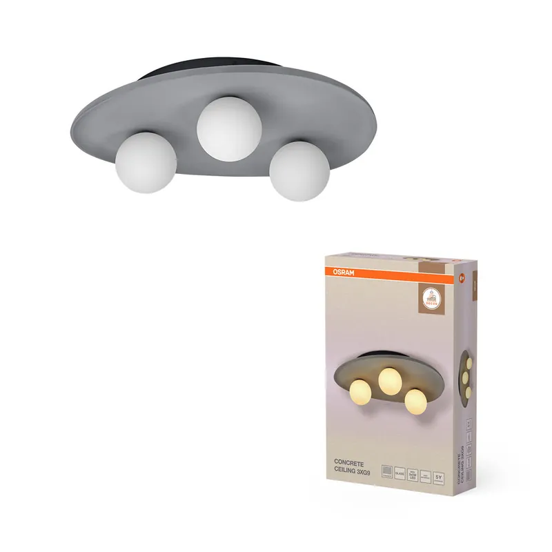 Promotion OSRAM DECOR Plafonnier Nid en béton Gris, 3 flammes, G9