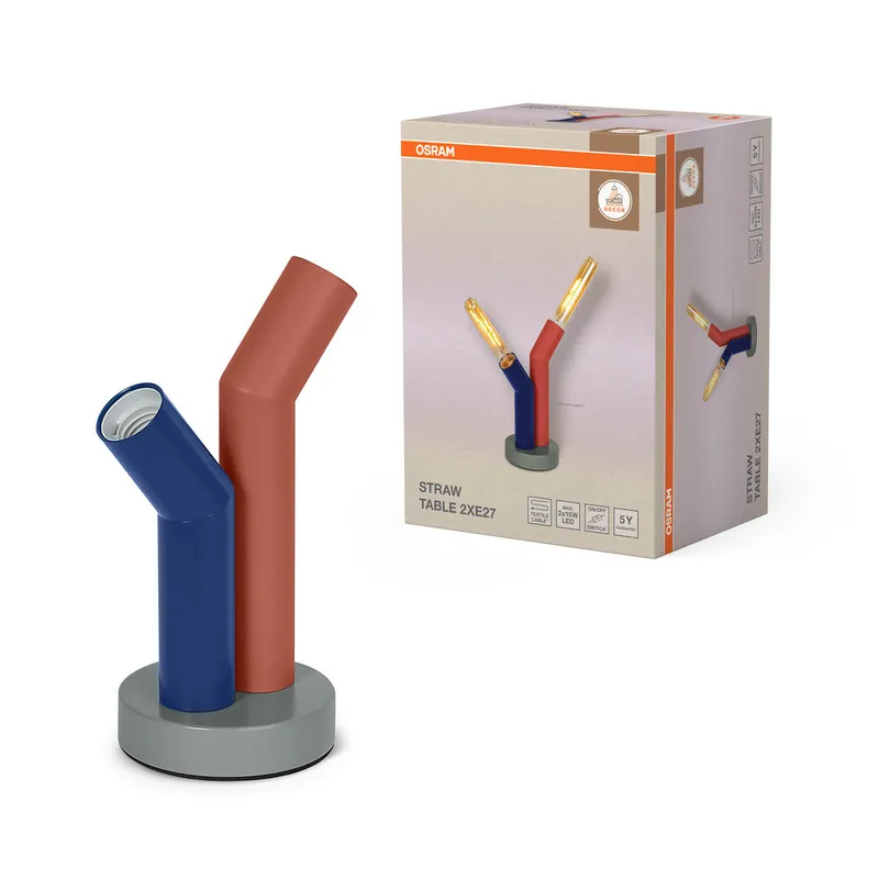 Promotion Saisonnière OSRAM DECOR Lampe de table paille, 2 flammes, E27, multicolore