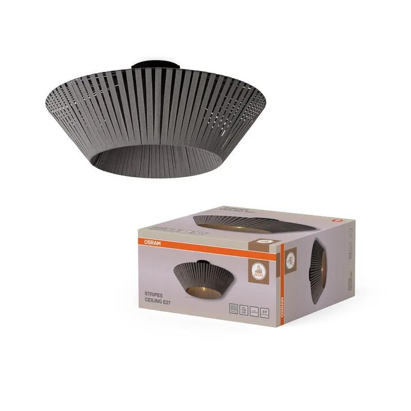 Top Vente OSRAM Décor Bandes Plafond 1XE27 Gris Foncé