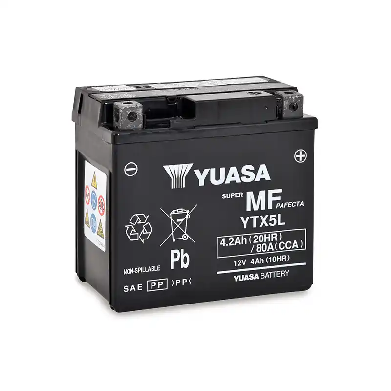 Nouvelle Collection Batterie Moto YUASA YTX5L 12V 4,2Ah 80A