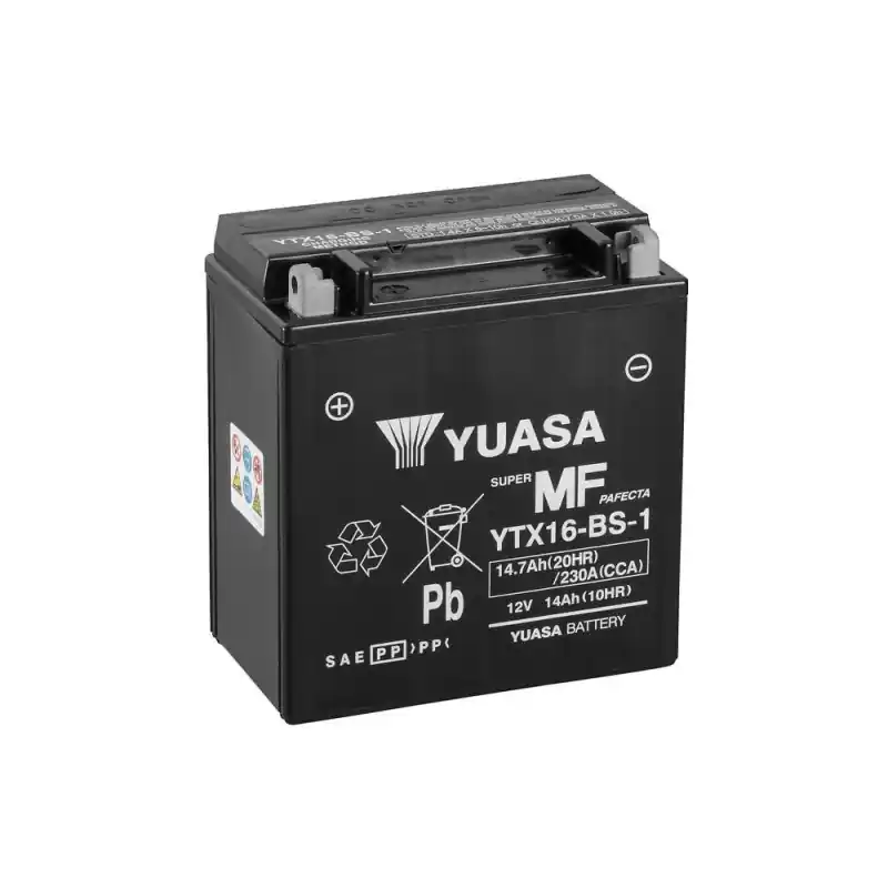 Nouvelle Collection Batterie Moto YUASA YTX16-BS-1 12V 14,7Ah 230A