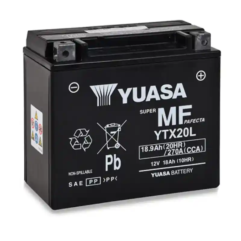 Dernier Modèle Batterie Moto YUASA YTX20L 12V 18,9Ah 270A