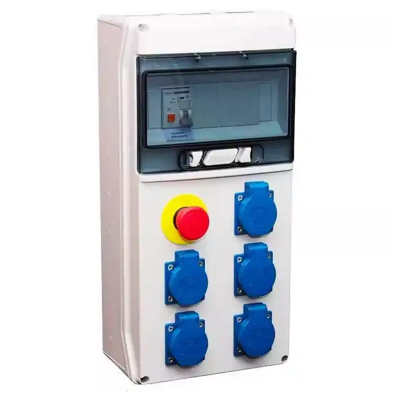 Coffret de chantier monophasé - 5 prises 2P+T + arrêt d'urgence - Digital Electric - 31134 Expédié Aujourd’hui