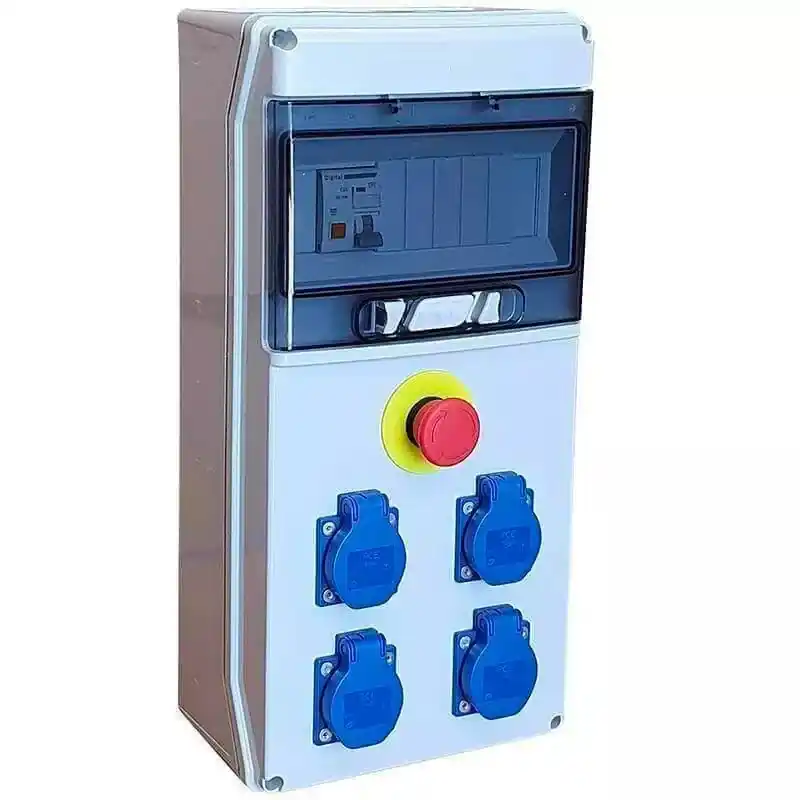 Coffret de Chantier monophasé 4 prises 2P+T + arrêt d'urgence - Digital Electric- 31132 Prix Bas