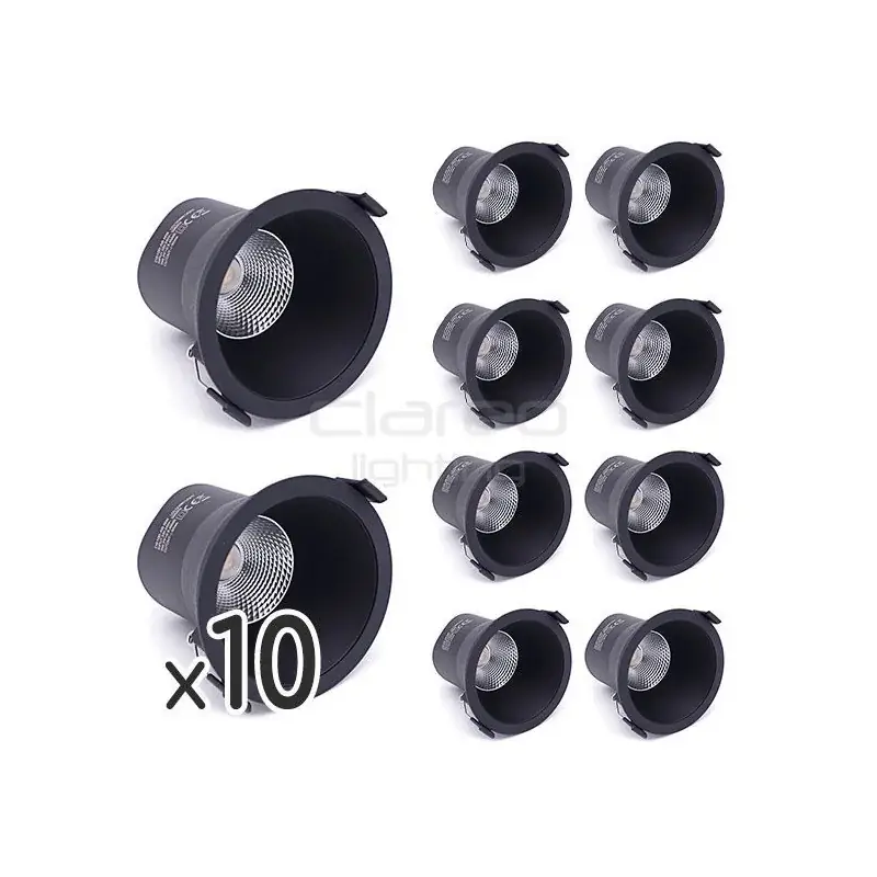 MiniRay CLAREO 9W IP44 EASY Noir 3000K Pack 10 Vente Directe