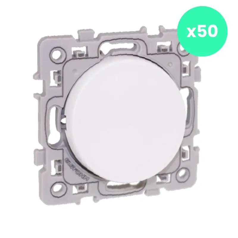 Soldes SQUARE Lot de 50 Va et vient 10A blanc PACK CHANTIER - Eur'ohm - 60209