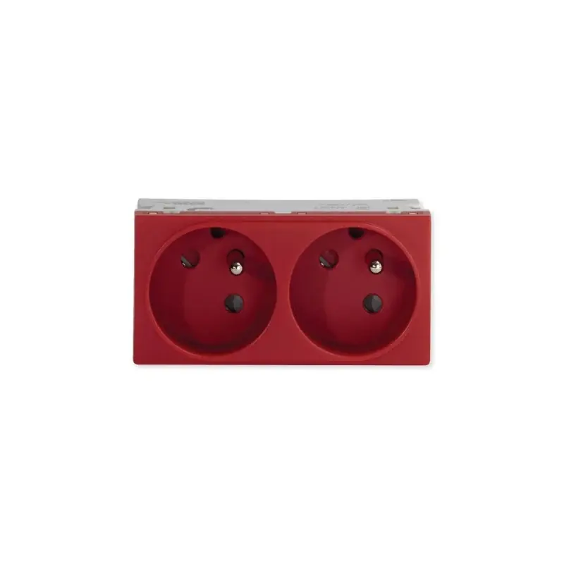 Prise TerCia 2 pôles + terre double détrompée spécial goulotte rouge Produit De Marque