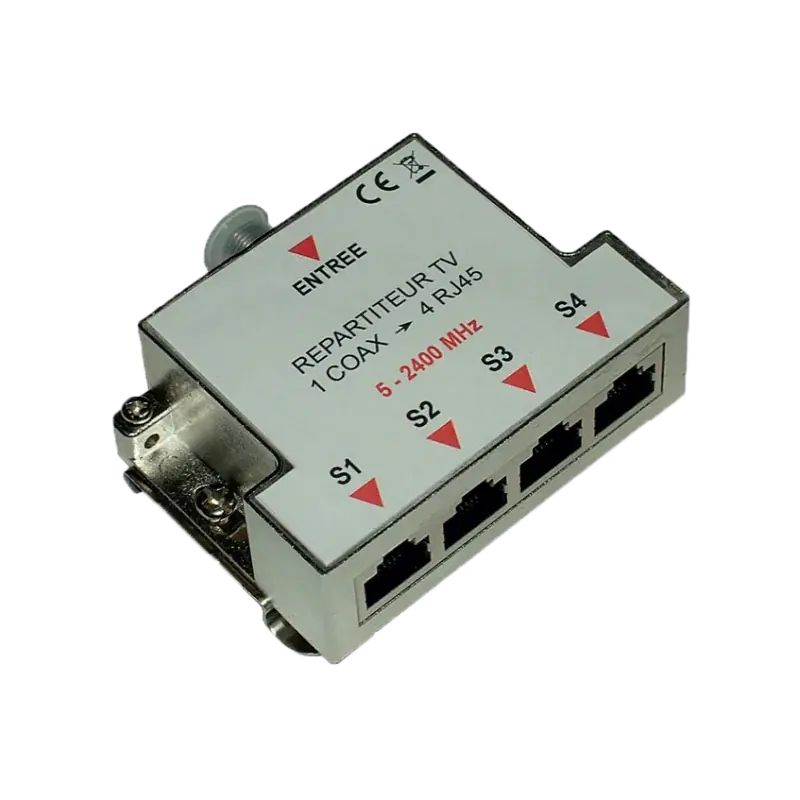 Répartiteur TV 1 coaxial/4 RJ - COFRELEC Offre Limitée