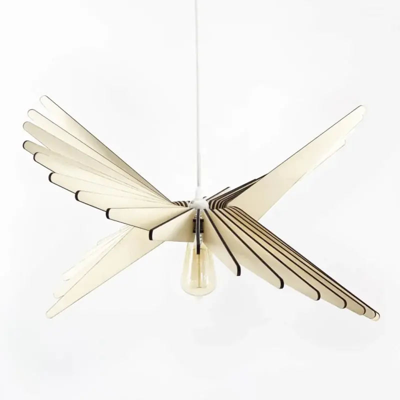 Nouveauté ALBATROS 120cm - cordon noir - Suspension bois - Atelier Loupiote