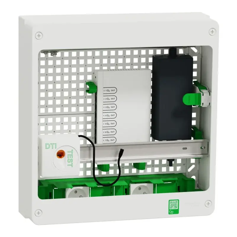 Artisanat Coffret VDI 18 modules 2 Rangées - Switch9 ports PoE - Grade 3TV -Schneider Electric - R9H18402VDIXS