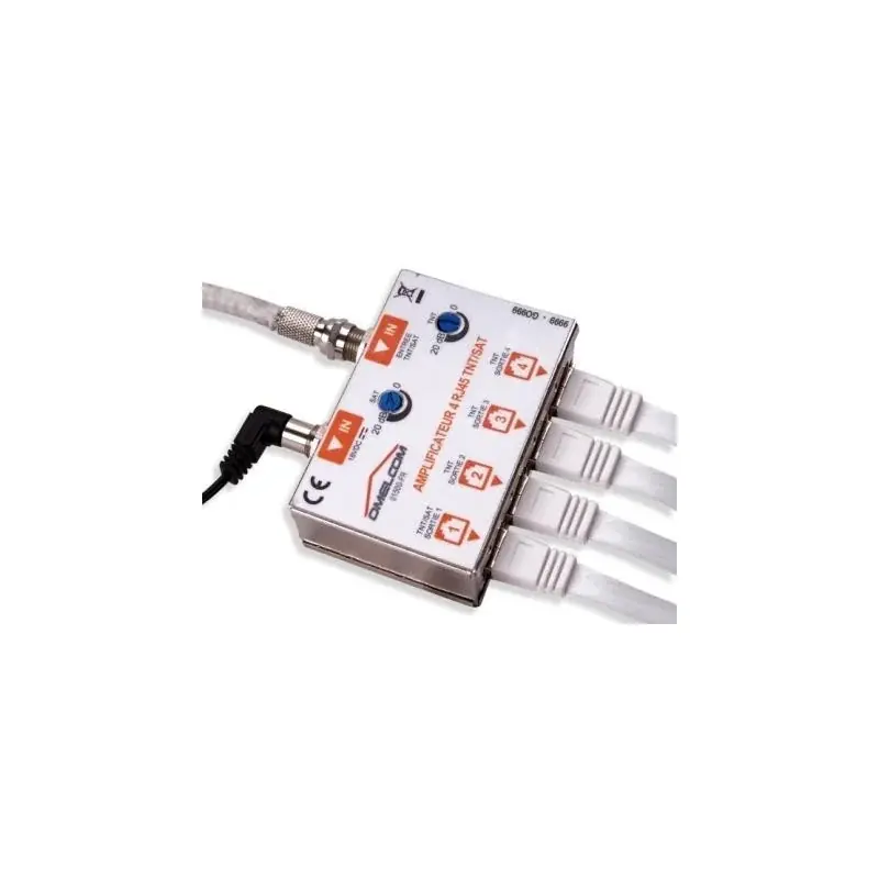 Amplificateur TNT SAT sur RJ45 4 sorties - GO165 Nouveauté