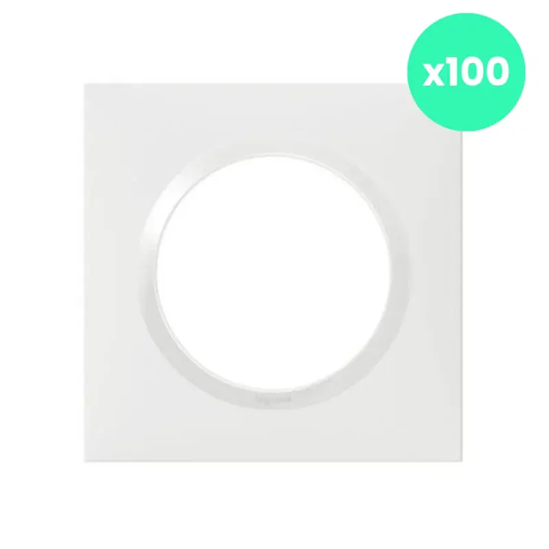 Acheter En Ligne Lot de 100 plaques carrées dooxie 1 poste finition blanc - Legrand - 600941